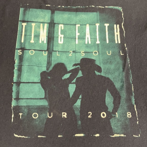 TIM & FAITH Soul 2 Soul Tour 2018 Cotton T-Shirt Large - Picture 5 of 6